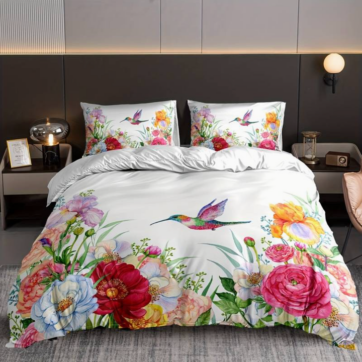 Flowers &amp; Birds Duvet Cover | Includes 2 Pillowcases