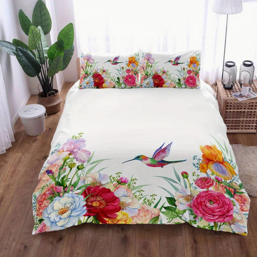 Flowers &amp; Birds Duvet Cover | Includes 2 Pillowcases