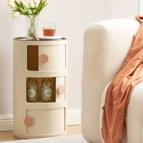 FlexiStore™ Multifunctional Bedside Table | Portable Storage Cabinet with Drawer