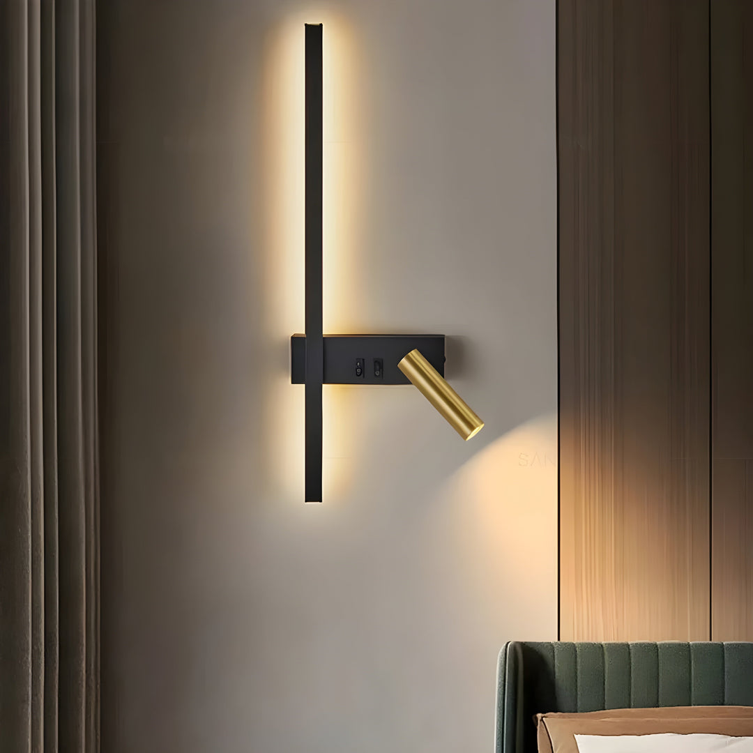 Duo | Minimalist Wall Lamp with Switch &amp; LED