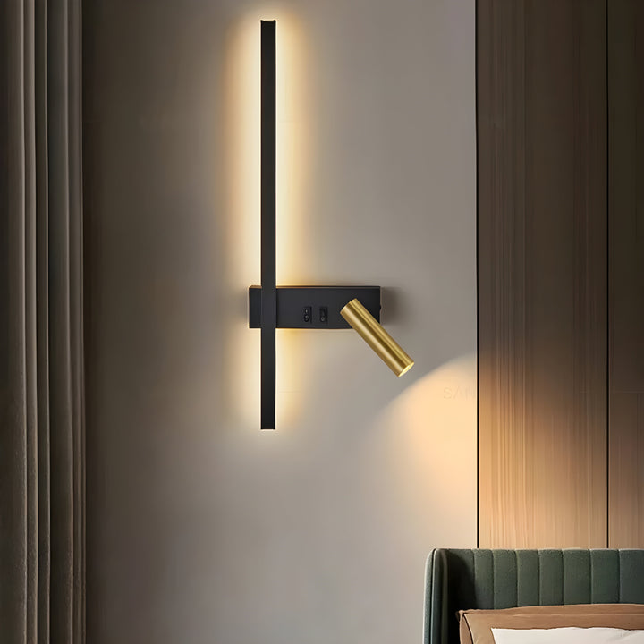 Duo | Minimalist Wall Lamp with Switch &amp; LED