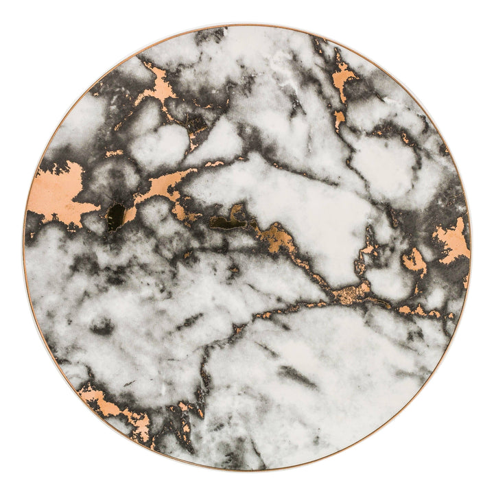 Michaelangelo | Luxury Marble Porcelain Plates with Gold Rims – Dessert, Steak &amp; Dinner Plates