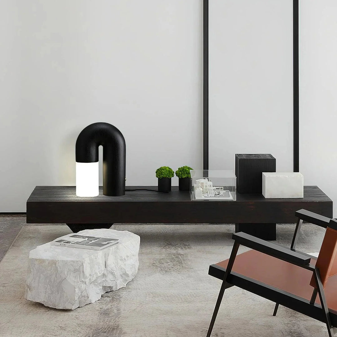 Diapole | Vintage Table Lamp in Solid Ash Wood &amp; Acrylic – Dimmable LED Lighting