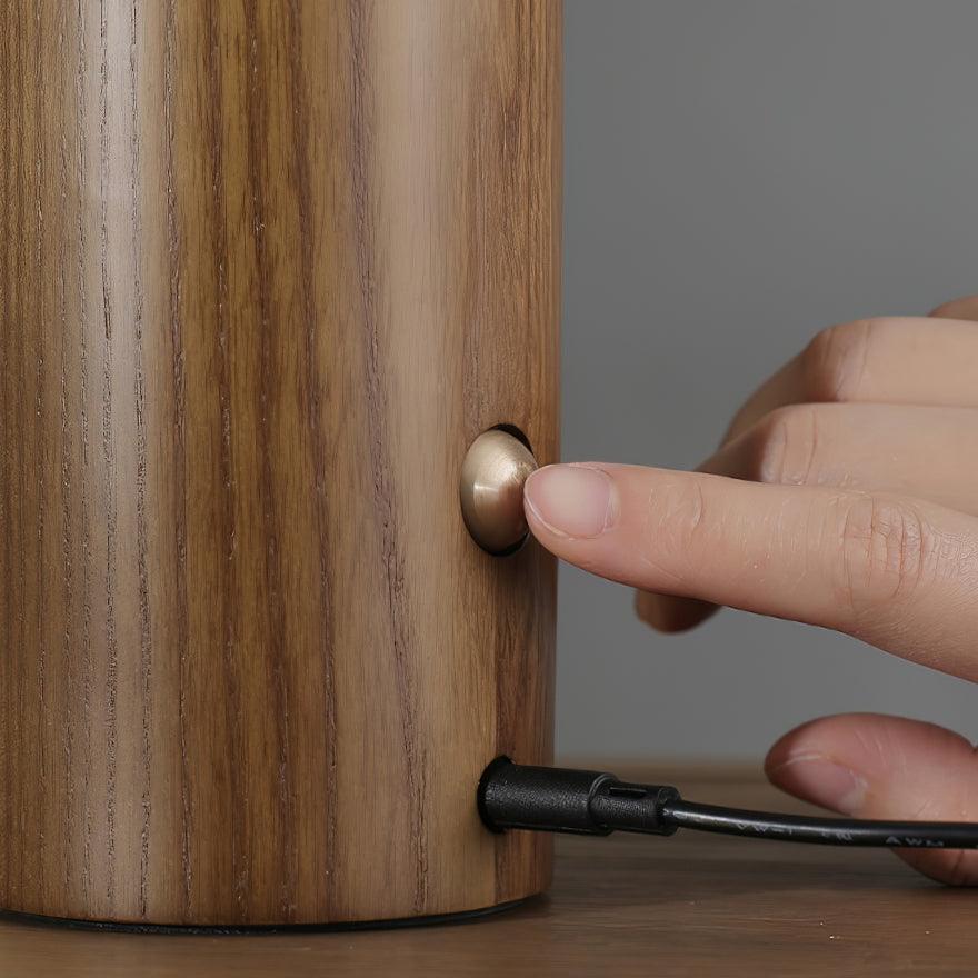 Diapole | Vintage Table Lamp in Solid Ash Wood &amp; Acrylic – Dimmable LED Lighting