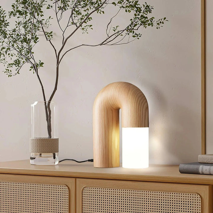 Diapole | Vintage Table Lamp in Solid Ash Wood &amp; Acrylic – Dimmable LED Lighting