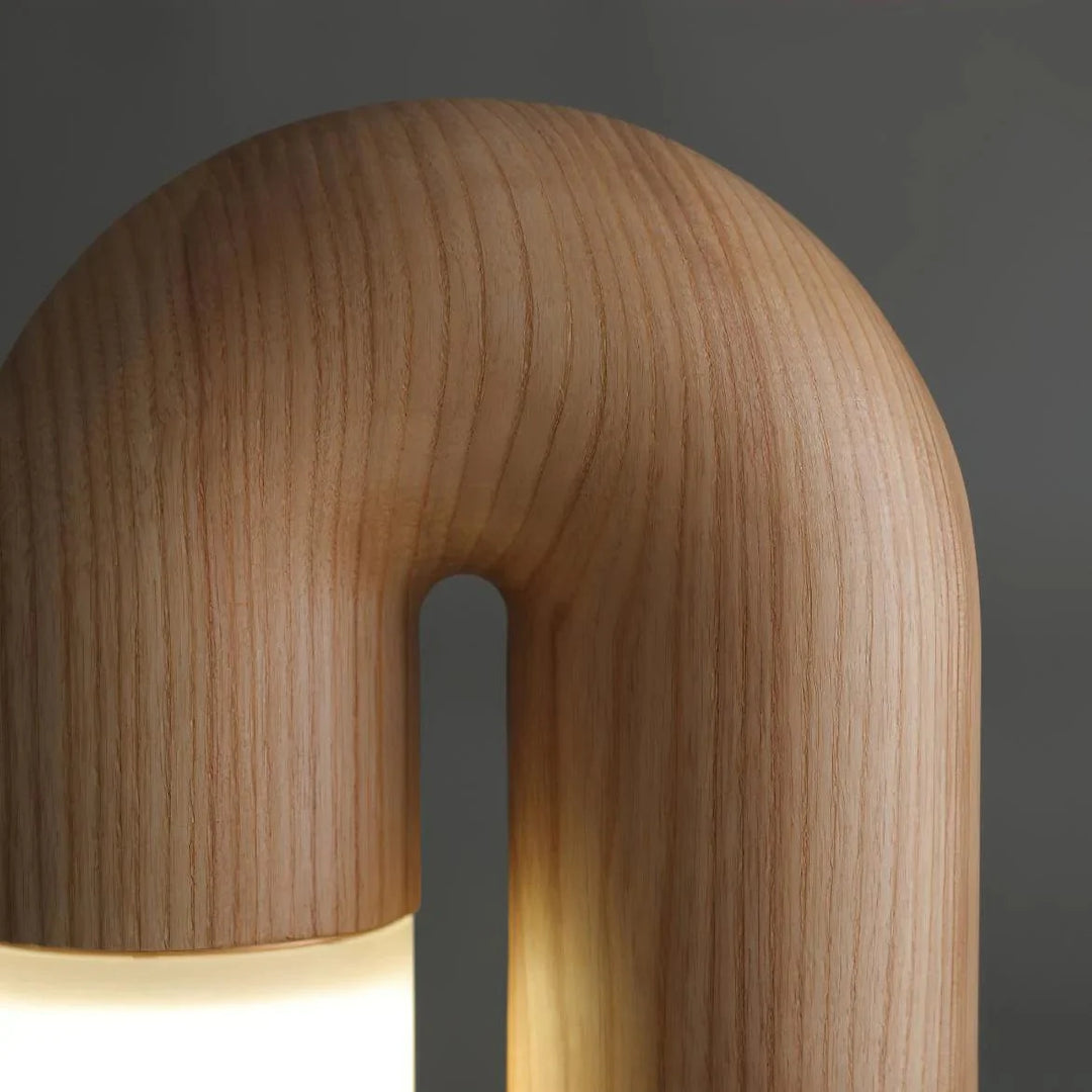 Diapole | Vintage Table Lamp in Solid Ash Wood &amp; Acrylic – Dimmable LED Lighting