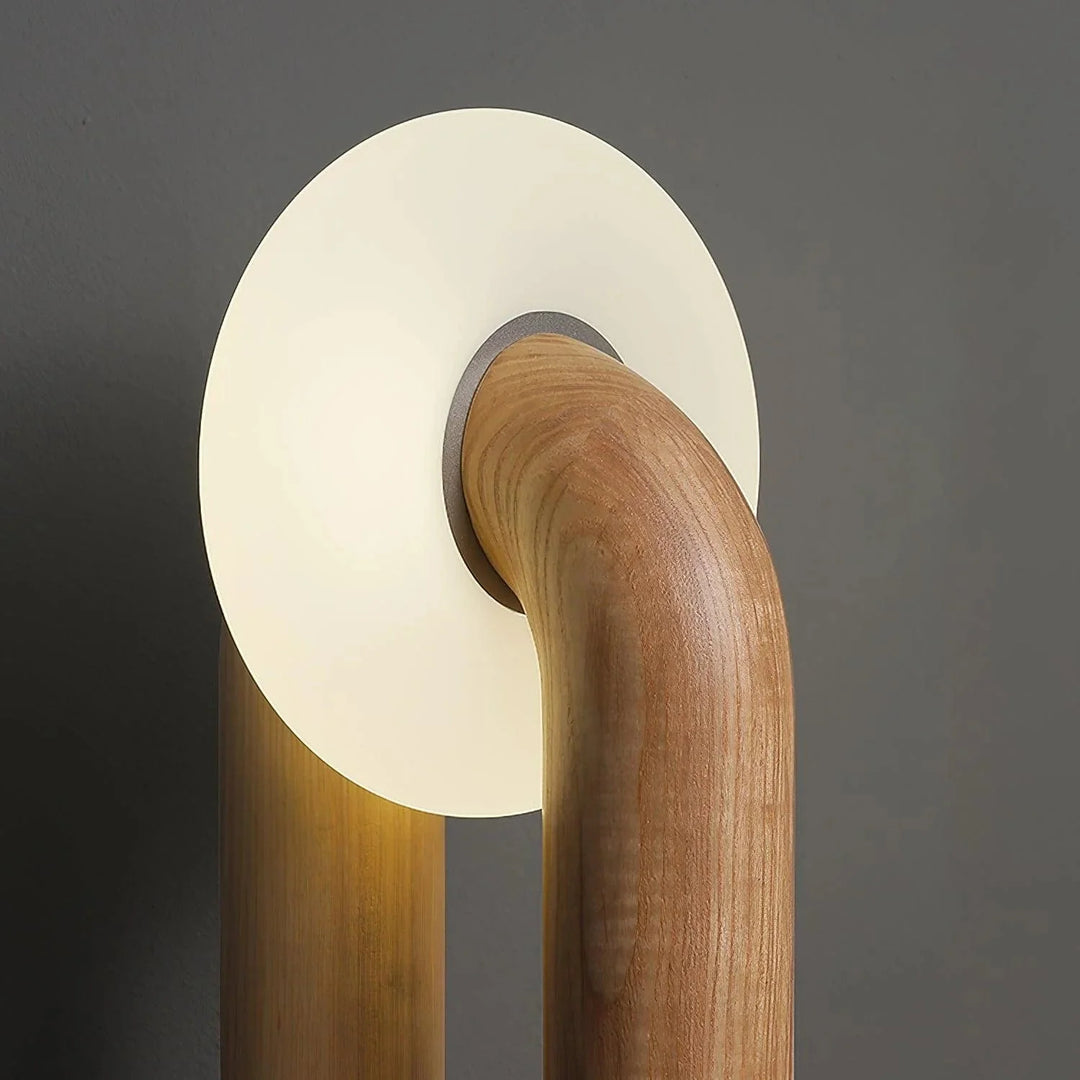 LumoArc | Modern Ash Wood Table Lamp with Touch Dimming
