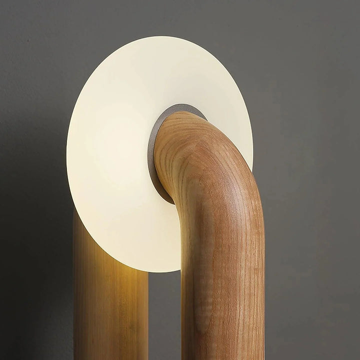 LumoArc | Modern Ash Wood Table Lamp with Touch Dimming