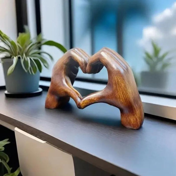 Handmade Wooden Decoration | EternalEmbrace | Solid Wood Heart Statue