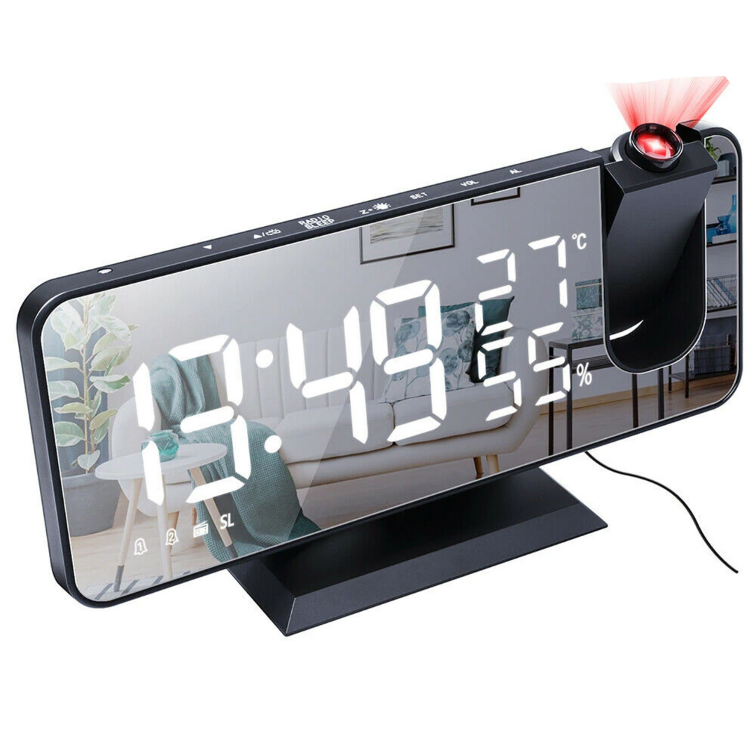Astronatic Alarm | The Best Alarm Clock with LED Screen - 180° Projector - USB Charger