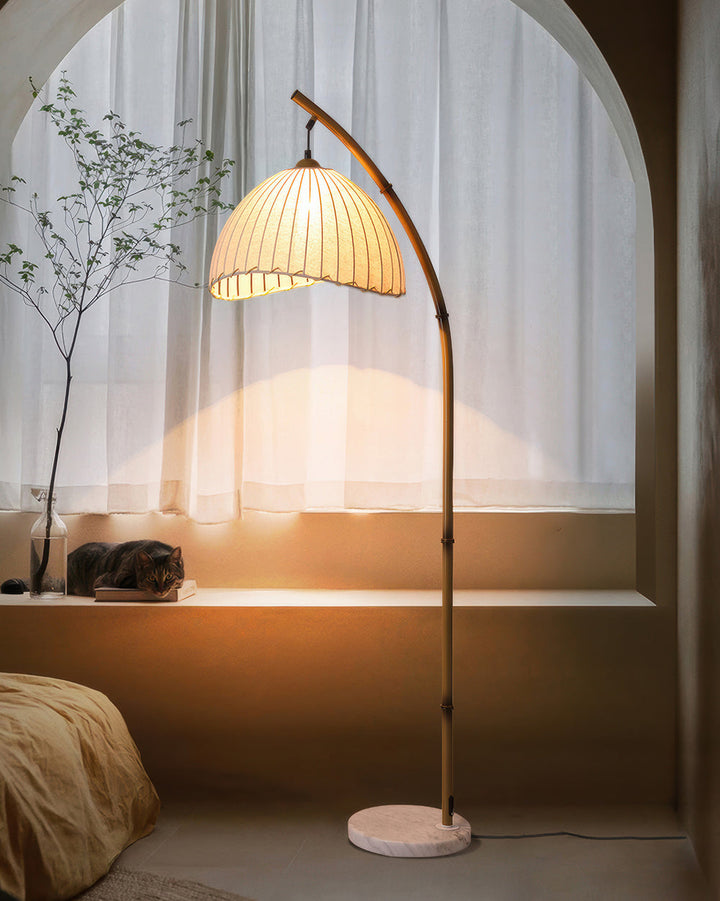 Balance Bamboo Floor Lamp | Wabi-Sabi Style with Bamboo &amp; Canvas – Soothing Natural Lighting