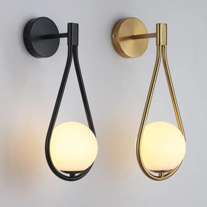Nordic Wall Lamp | Industrial Vintage Style | Glass &amp; Iron | Black or Gold