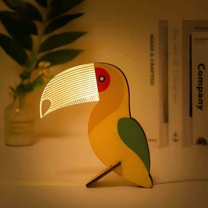 Wildlife™ LED Acrylic Lamp | Mood Lamp with Wooden Base (USB)