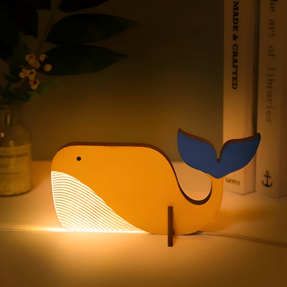 Wildlife™ LED Acrylic Lamp | Mood Lamp with Wooden Base (USB)