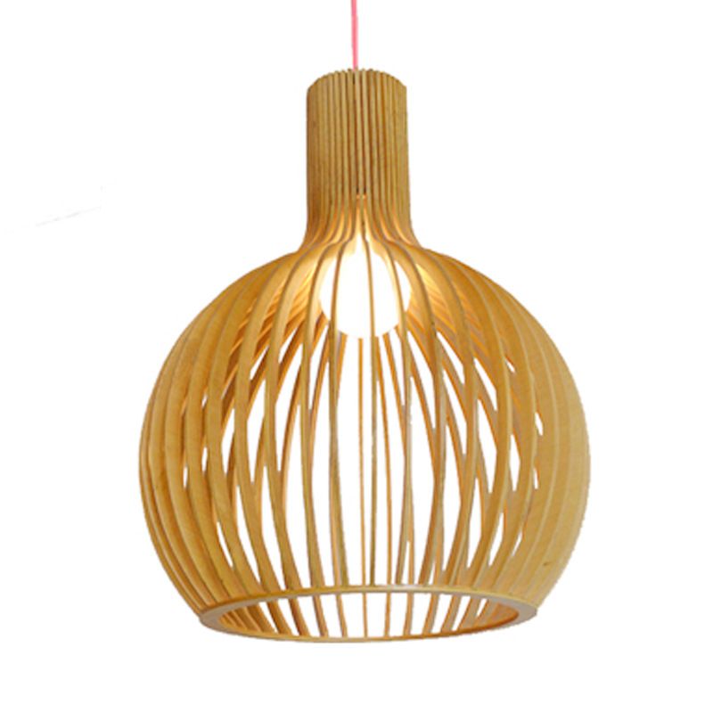 Nordic Wood | Wooden Pendant Lamp with Warm Light – Vintage &amp; Scandinavian Design