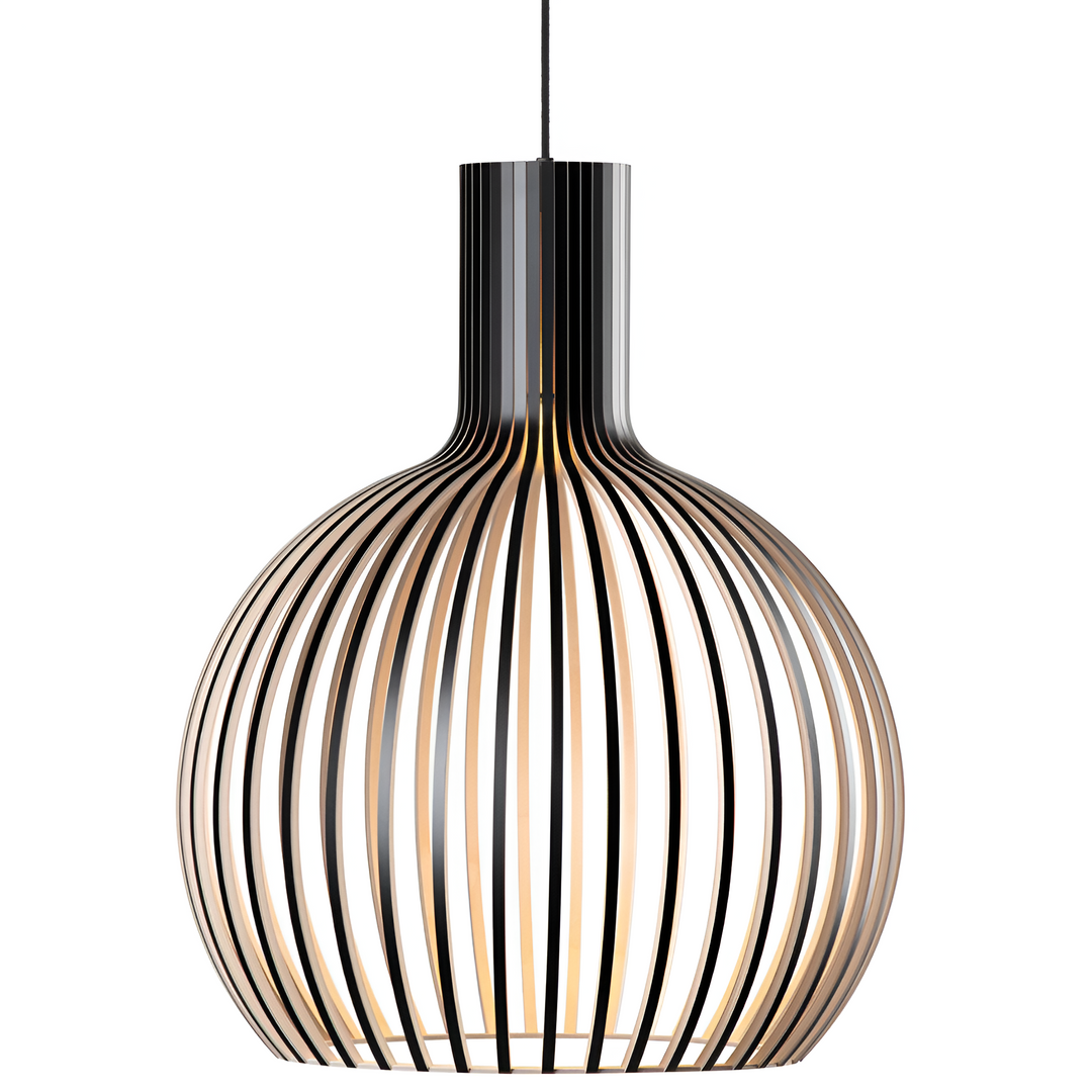 Nordic Wood | Wooden Pendant Lamp with Warm Light – Vintage &amp; Scandinavian Design