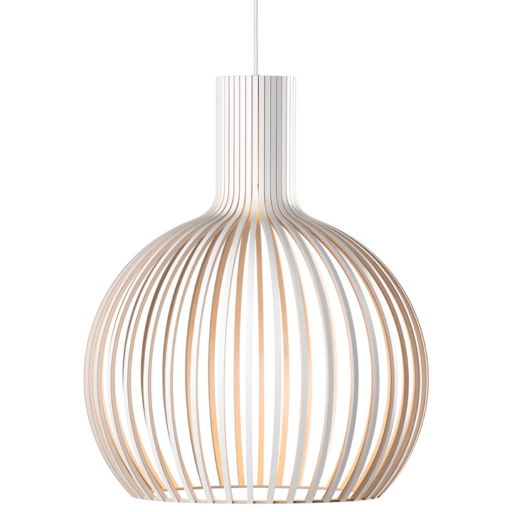 Nordic Wood | Wooden Pendant Lamp with Warm Light – Vintage &amp; Scandinavian Design