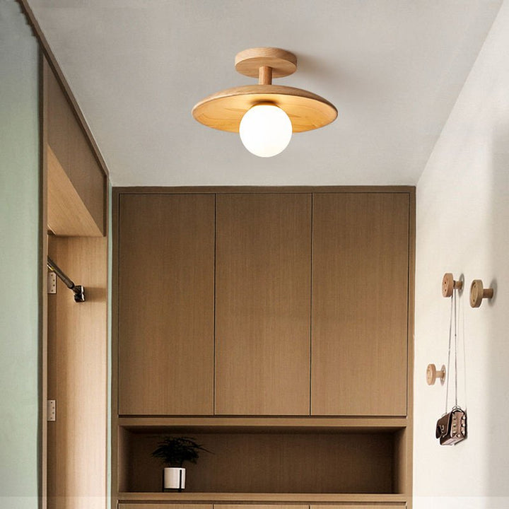 Japanese Wooden Ceiling Lamp | Timeless Elegance &amp; Modern Ambience | LED Compatible | E27 Fitting