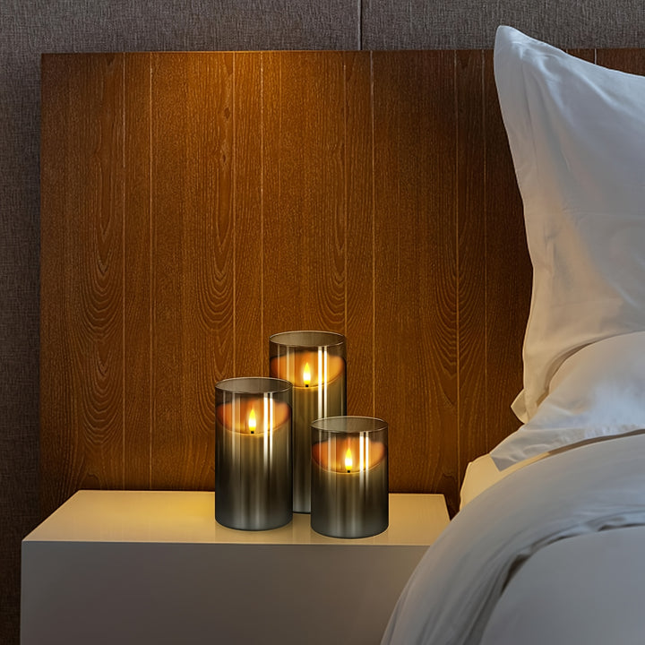 GlowLume™ Set of 3 Flameless LED Candles | Dimmable with Remote Control