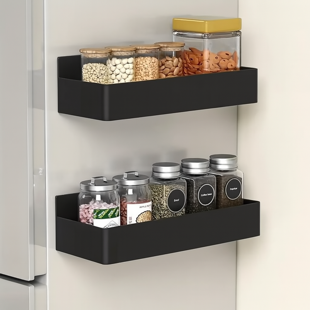 Magnetic Storage Rack 2 Pieces | Plastic | Refrigerator &amp; Washing Machine Organizer
