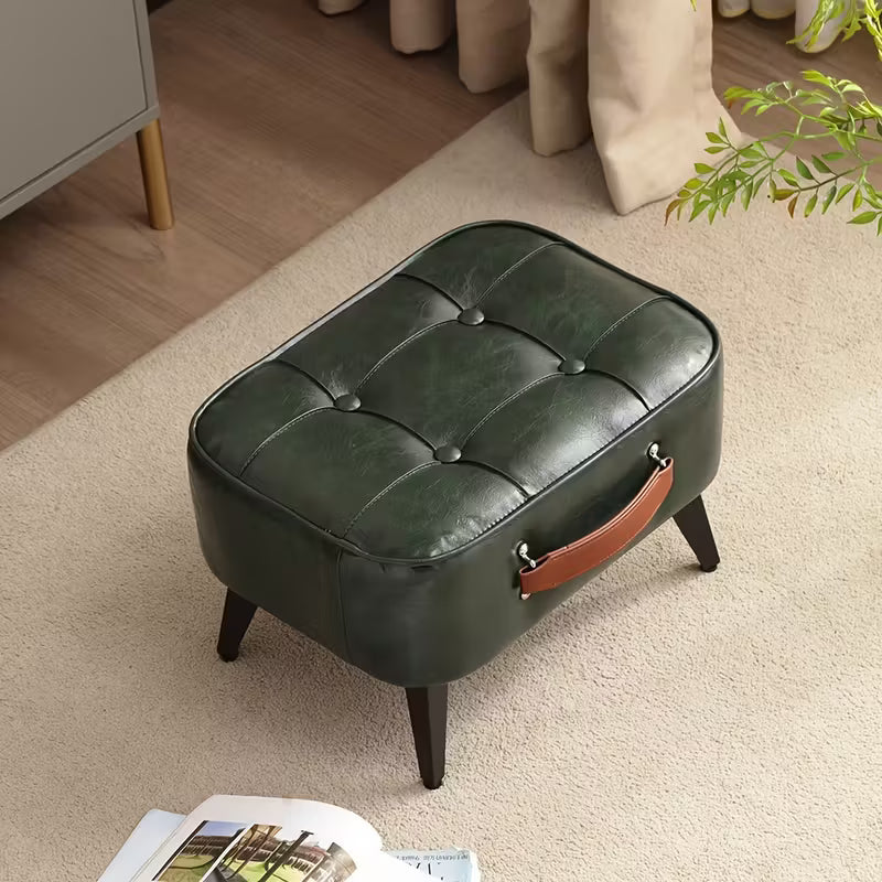 LuxeFoot™ Ottoman – Stylish &amp; Functional Faux Leather Footstool