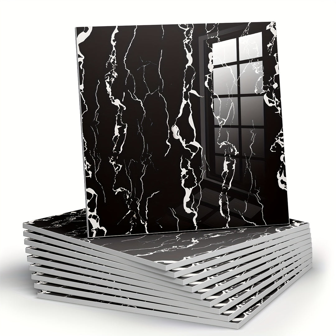 MarbleStick | Self-Adhesive Faux Marble Wall Tiles – Pack of 10