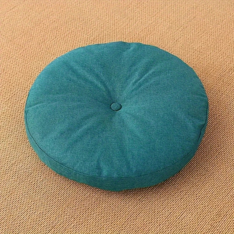 Japandi Linen Floor Cushion | Round, 40 cm, Removable Cover