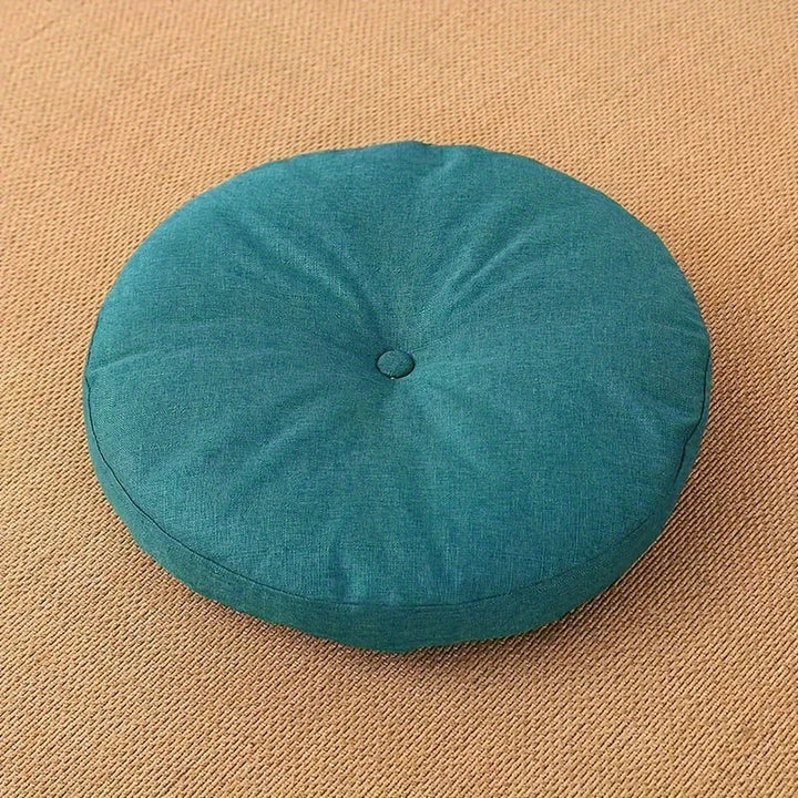 Japandi Linen Floor Cushion | Round, 40 cm, Removable Cover