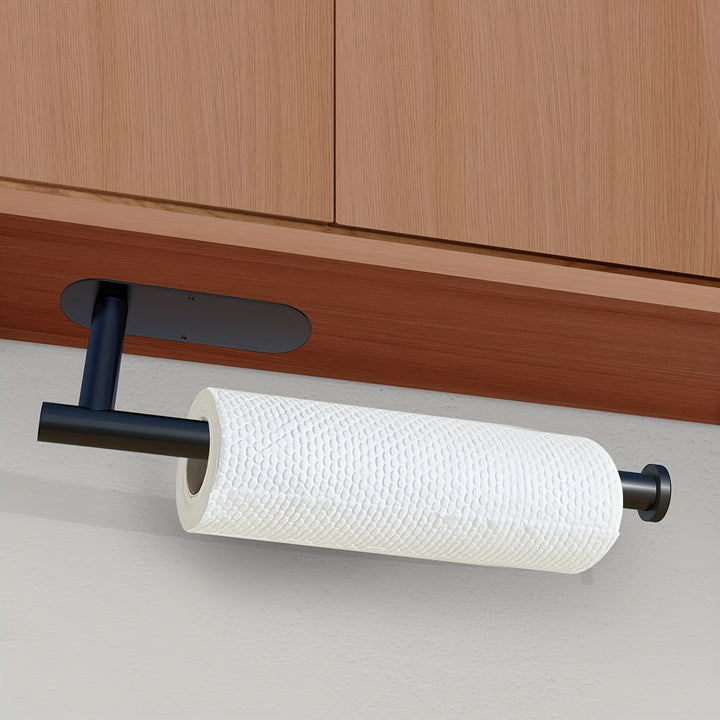 Self-adhesive tissue holder | stainless steel under-cabinet towel holder without drilling