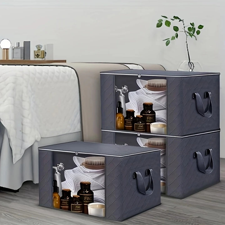 3-Pack Collapsible Fabric Storage Boxes | Large Capacity | 30 x 55 x 35 cm