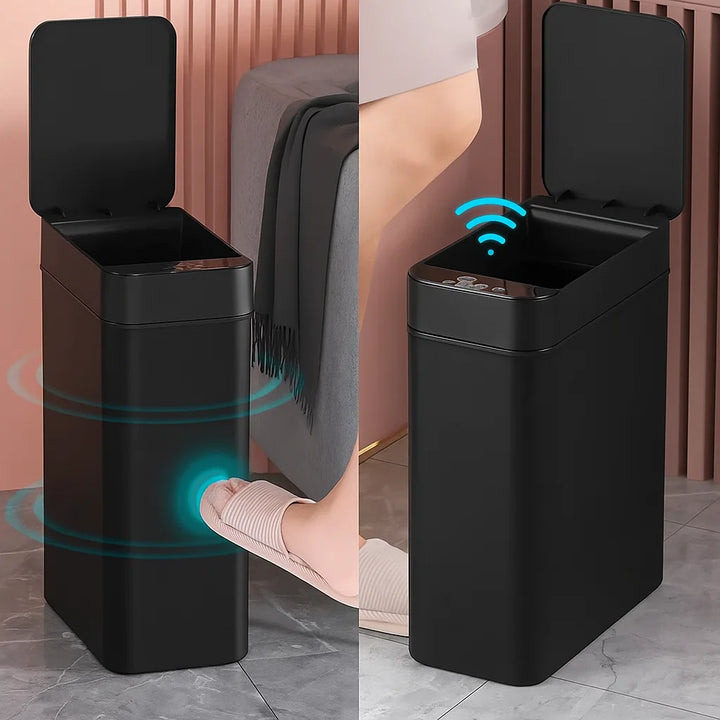 Black Trash Can with Sensor | Automatic Smart Trash Can with Lid