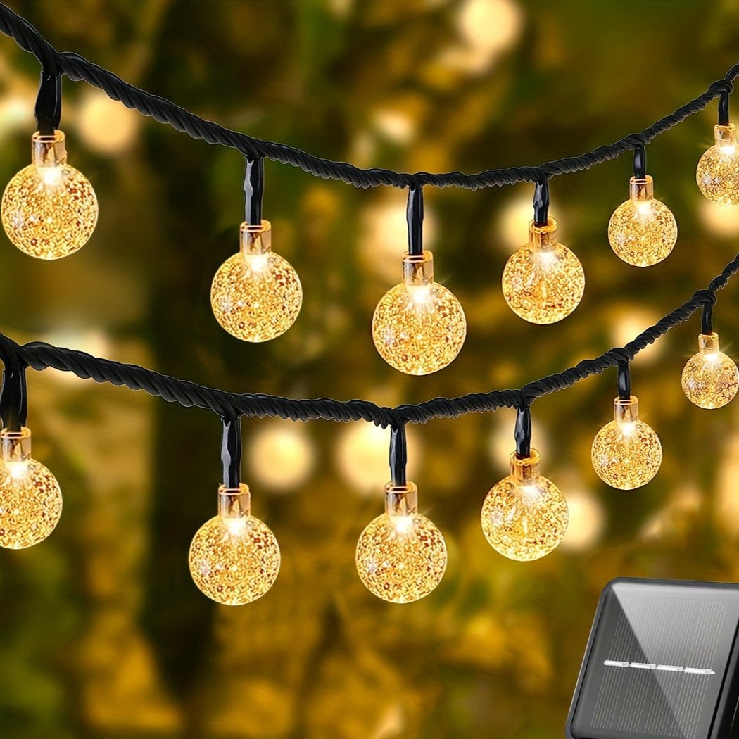 Solar Crystal Ball Bubble Light String | 20–100 LED Solar Powered Light String
