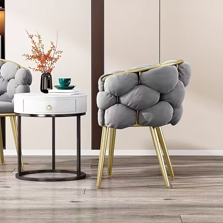 Luxurious Modern Accent Chair | Velvet Lounge Chair with Gold Frame