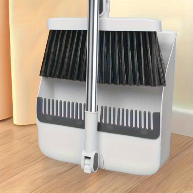 Broom and Dustpan Set with Long Handle | Easily Remove Dirt