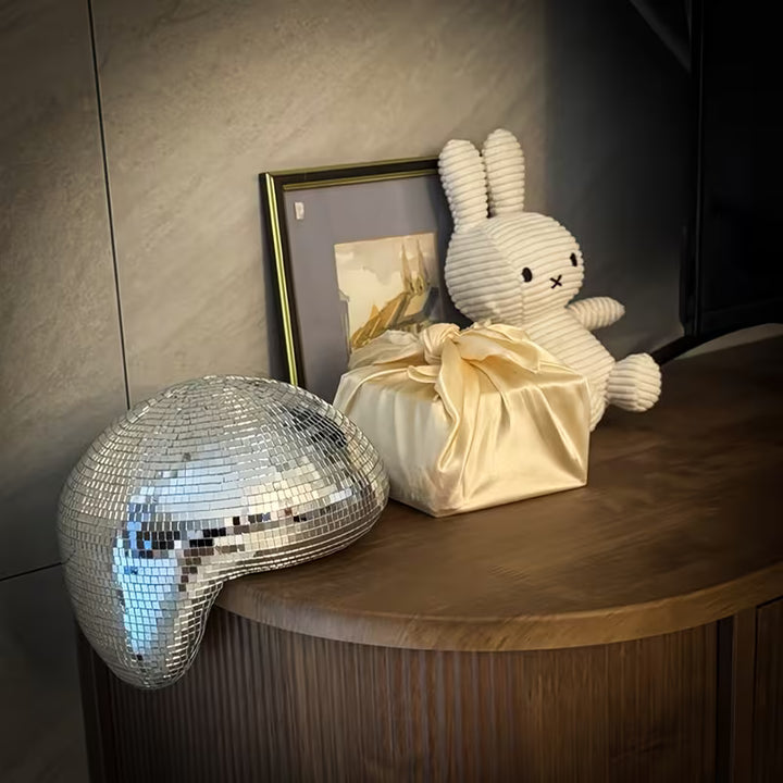 MeltBall™ Silver Molten Disco Ball Sculpture | Mirrored Glass Art Object