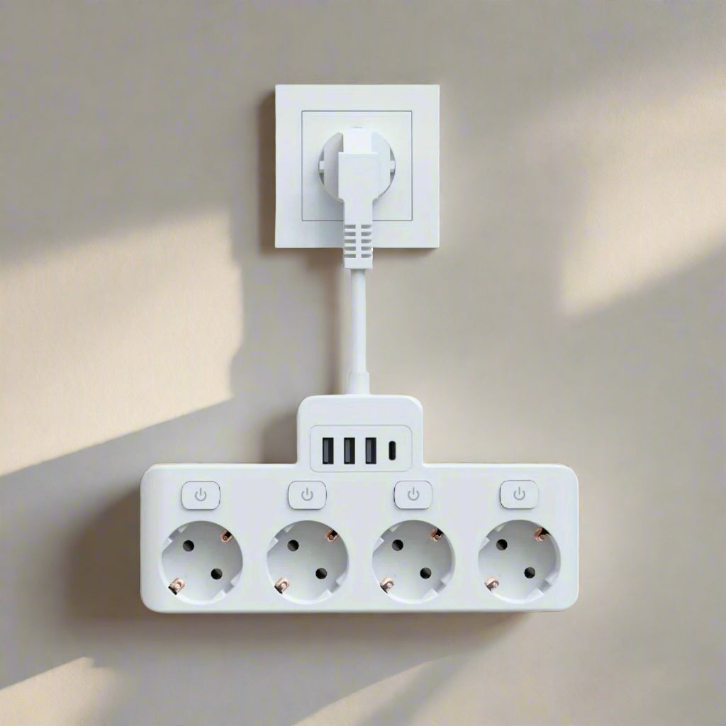 PowerHub Adapter | Efficient power solution with 4 outlets and USB ports 
