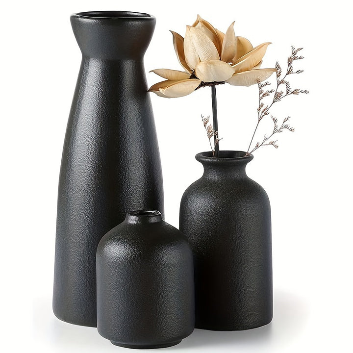 Ceramic Trio | Set of 3 Ceramic Vases – Modern &amp; Boho Design