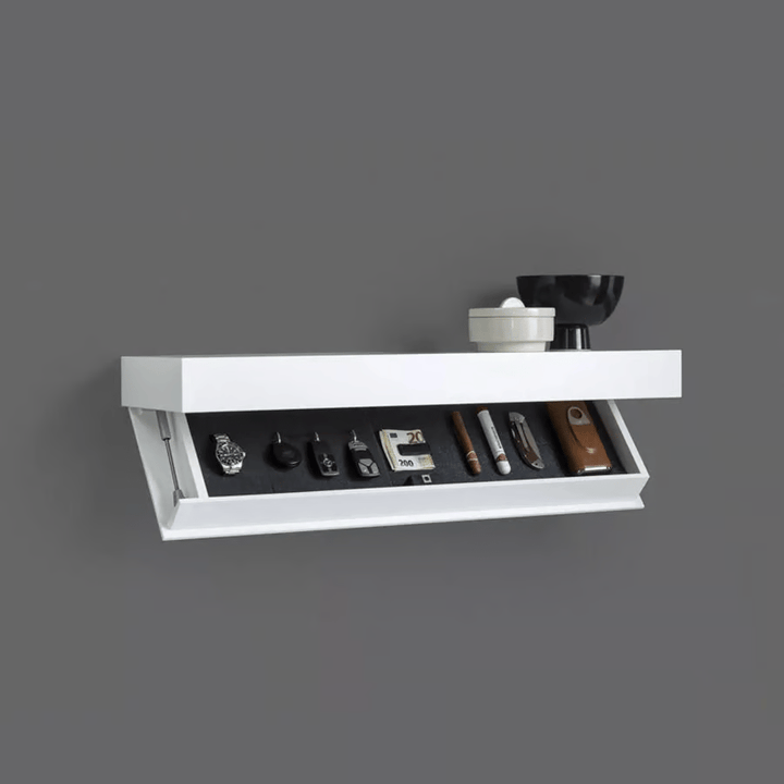 Floating Wall Shelf with Secret Compartment | Elegant Solid Wood Wall Shelf