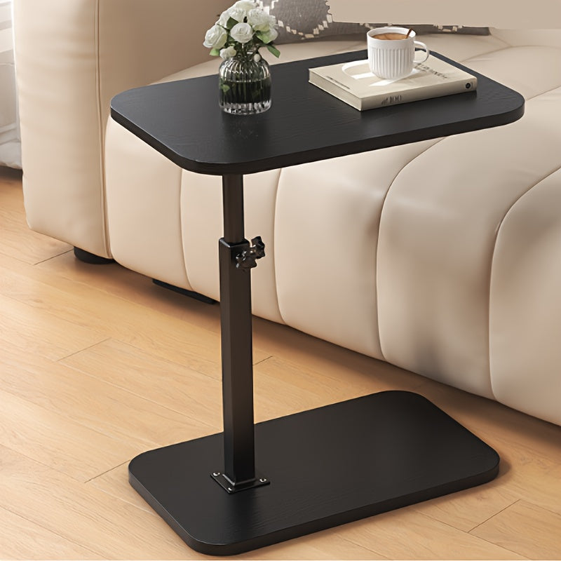 Adjustable Side Table | Wood and Metal | Height Adjustable for Sofa or Bed