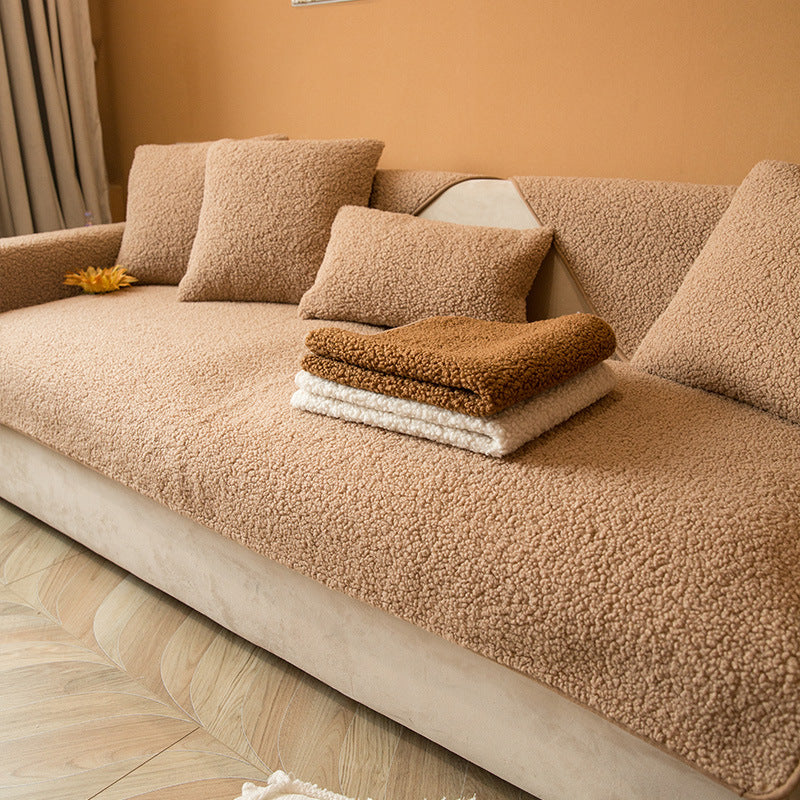 Vallborg | Sherpa Fleece Sofa Cover with Non-Slip &amp; Lint-Free Finish