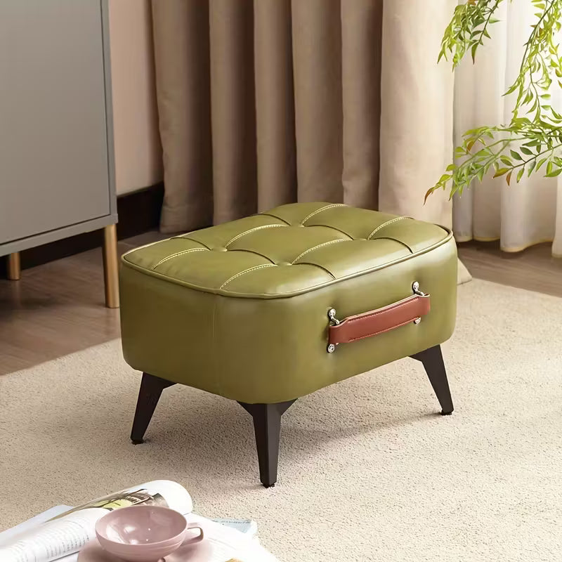 LuxeFoot™ Ottoman – Stylish &amp; Functional Faux Leather Footstool