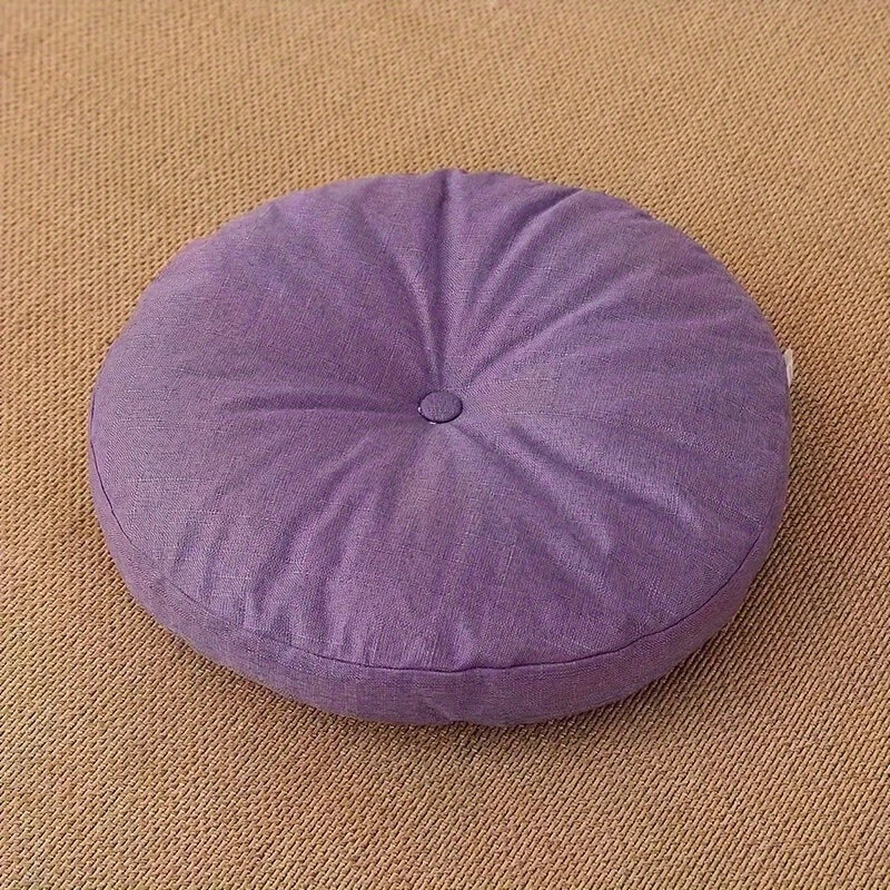 Japandi Linen Floor Cushion | Round, 40 cm, Removable Cover