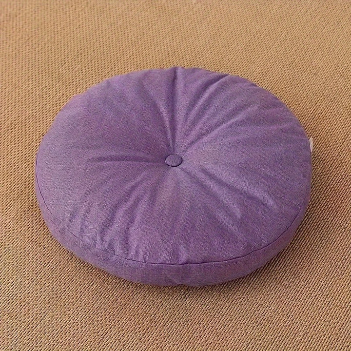 Japandi Linen Floor Cushion | Round, 40 cm, Removable Cover