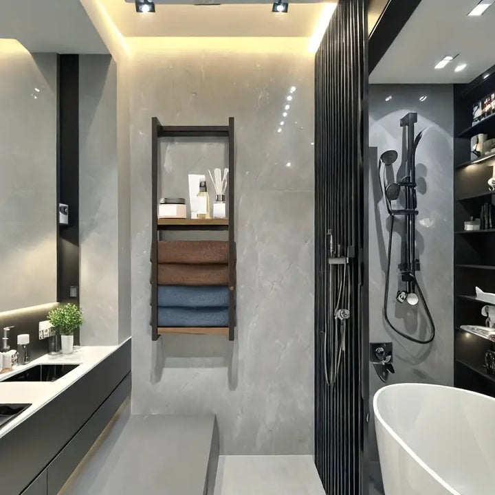 2-Tier Wall Mounted Towel Rack Made of Carbon Steel 77 cm