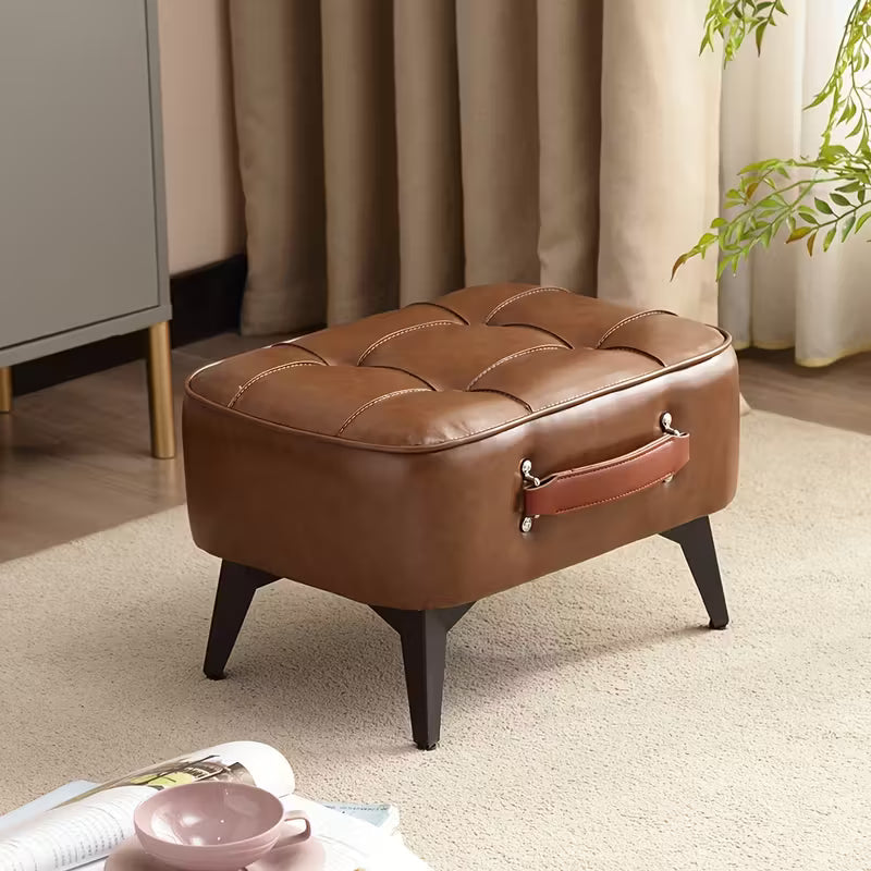LuxeFoot™ Ottoman – Stylish &amp; Functional Faux Leather Footstool