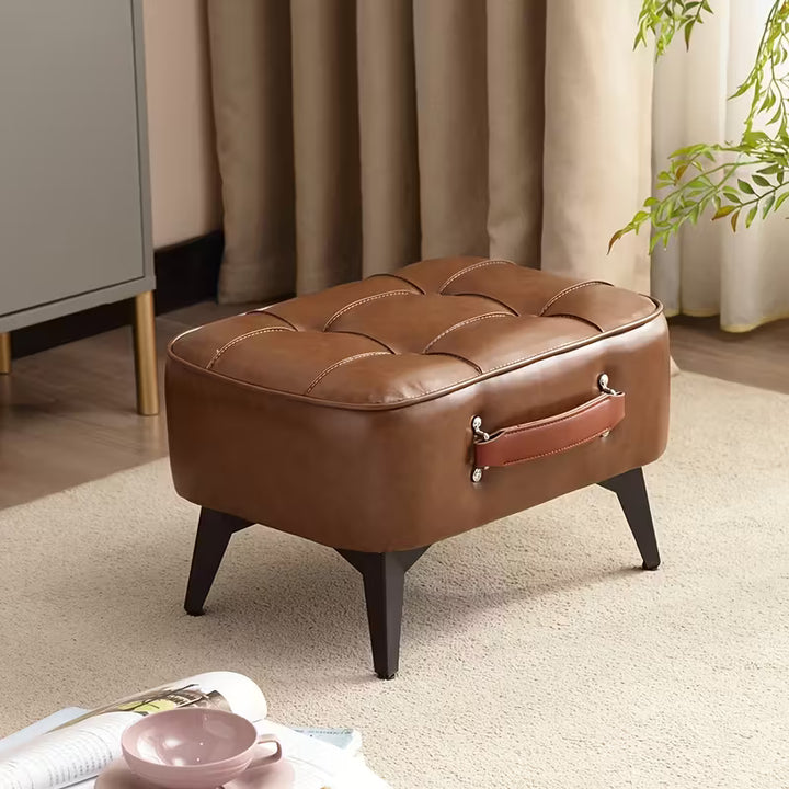 LuxeFoot™ Ottoman – Stylish &amp; Functional Faux Leather Footstool