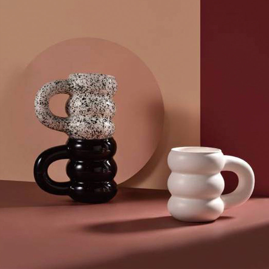 Porcelain Cup | Minimalist Geometric Design | 300 ml