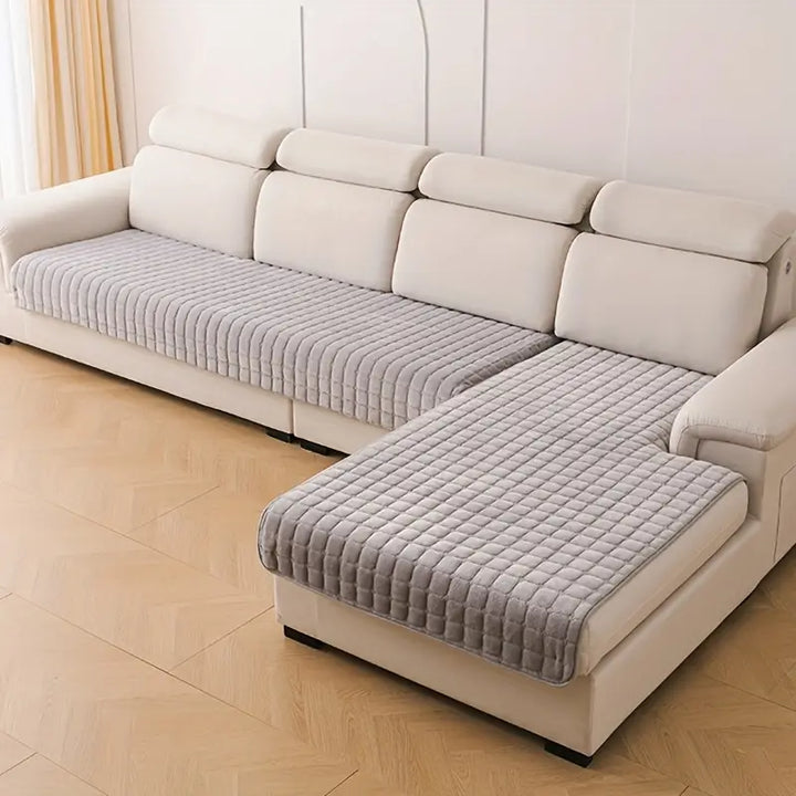 2-Piece Elegant Quilted Flannel Sofa Covers | Durable &amp; Soft