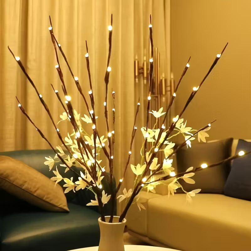 LED Branch Lighting Set | 2 Pieces | Atmospheric Artificial Branches with 20 LEDs | 76 cm High