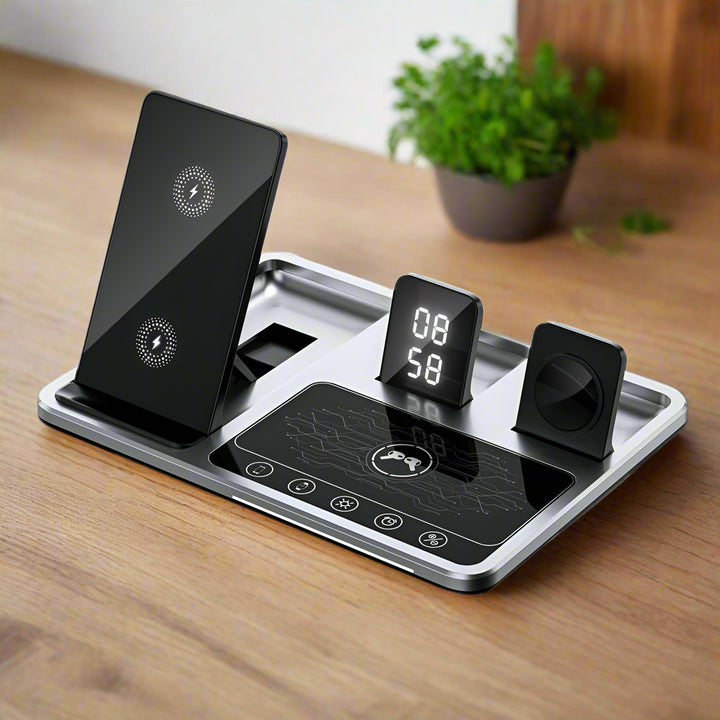 ZenCharge Pro 4-in-1 Wireless Charging Station | With Clock Function &amp; Fast Charging